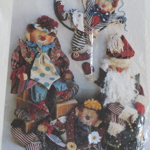 Emmett & Country Clowns & Santa Doll Patterns 13-18" Cellar Folk Series (923) - Picture 2 of 2